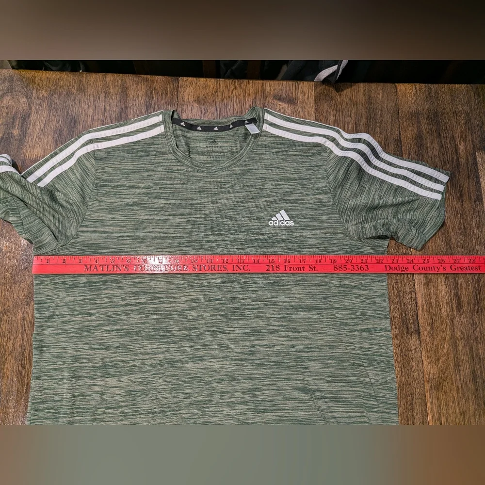 Adidas Men's Green‎ Striped Shirt